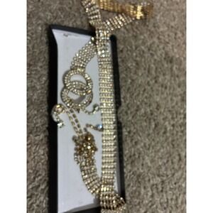 Women Jewelry Shiny Belt Waist Chain Crystal Waistband Luxury Party Belt Gold